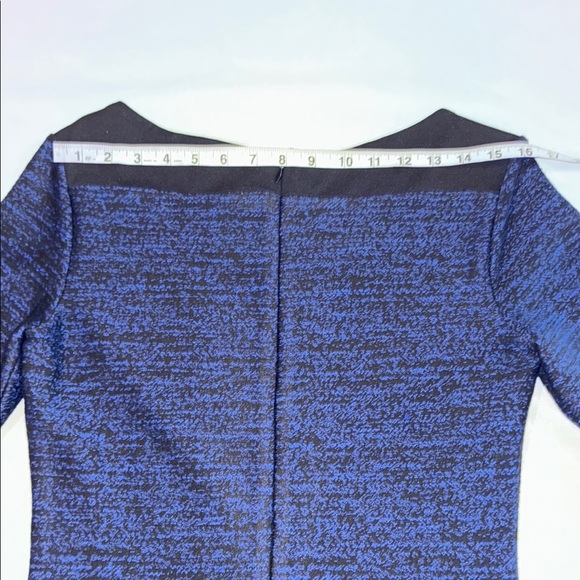 Le Chateau Blue and Black Sheath Mini Dress with Bateau Neckline - Picture 7 of 12